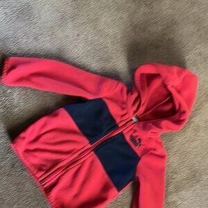 EUC boys PUMA red fleece jacket sz 12 months
